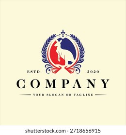 modelo de vetor de elemento de design de logotipo da austrália para canguru