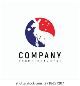 modelo de vetor de elemento de design de logotipo da austrália para canguru