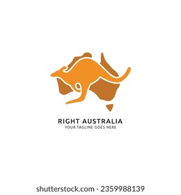 Kangaroo and Australia Map. vector design.