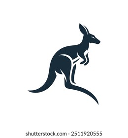 kangaroo australia wild animal logo vector illustration template design