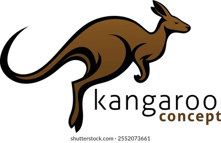 Um canguru australiano design animal mascote ícone ilustração conceito