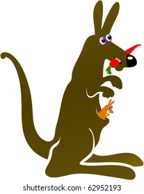 Kangaroo with baby