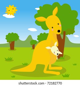 kangaroo and its baby