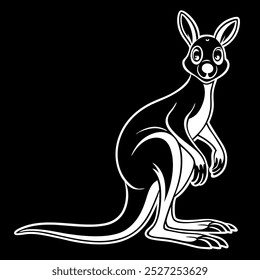 Kangaroo baby simple cute art