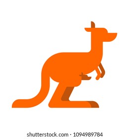 Kangaroo and bag of baby. Australia animal. Vector illustration
