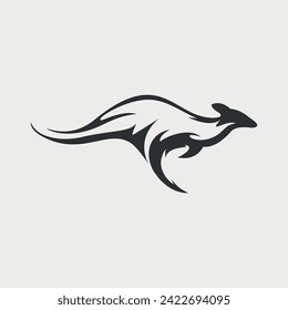 Kangaroo Black Logo Design Vector