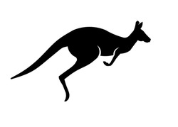 Kangaroo Black Sign Isolated On White Background