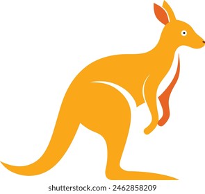 Kangaroo black sign isolated on white background