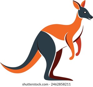 Kangaroo black sign isolated on white background