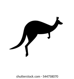 kangaroo black silhouette vector