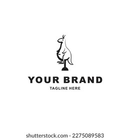 Kangaroo black white isolated illustration vector