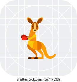 Kangaroo boxer icon