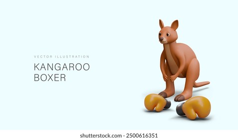 Boxeador canguro. Forma de autodefensa del animal australiano. Símbolo nacional