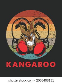 Boxeo canguro, boxeo canguro Australia Vintage ilustración