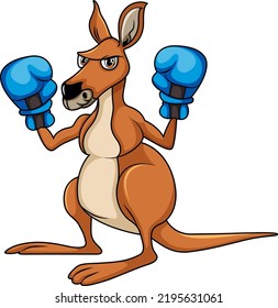 Kangaroo with boxing hand gloves illustration