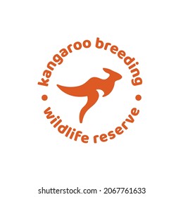 Kangaroo Breeding Stamp Logo Template