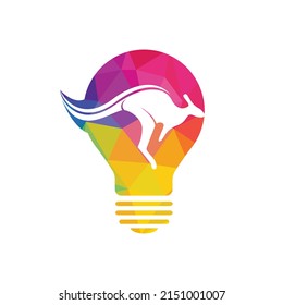 Kangaroo bulb shape logo design concept. Creative kangaroo vector logo design ideas concept.