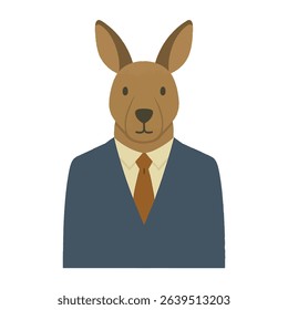 kangaroo in a business suit animal vector on a white background
Vector animal in a suit on a white background