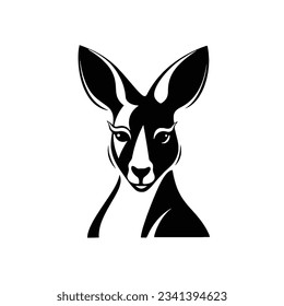 Kangaroo cartoon Logo design, vector illustration isolated on white background
