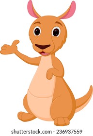 Kangaroo cartoon presenting 