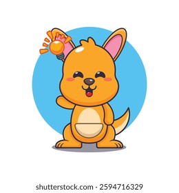 Kangaroo cartoon vector illustration get an idea.
design element for poster, brochure, web, mascot, sticker, logo and icon.