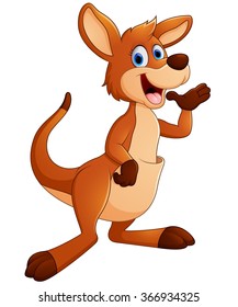 Kangaroo cartoon waving