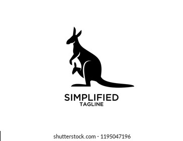  kangaroo with child logo icon designs vector