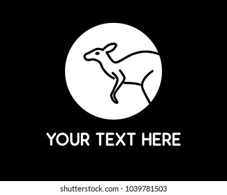 kangaroo in circle logo illustration , logo design illustration , designed for brand and identity