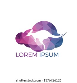 Kangaroo cloud shape logo design concept. Creative kangaroo vector logo design concept.