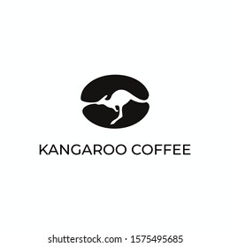 Kangaroo coffee, logo template, logotype