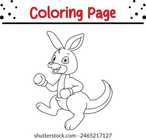 kangaroo coloring page. cute coloring book for kids