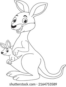 Kangaroo Coloring Page Kids Stock Vector (Royalty Free) 2164753589 ...