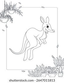 Kangaroo Página De Coloração Para Crianças
