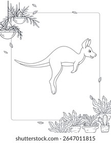Kangaroo Página De Coloração Para Crianças
