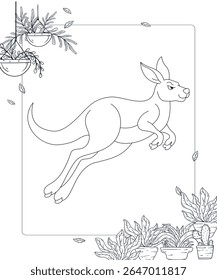 Kangaroo Página De Coloração Para Crianças