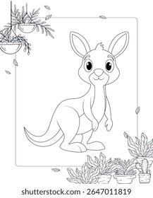 Kangaroo Página De Coloração Para Crianças