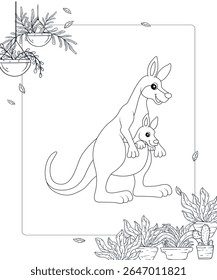 Kangaroo Página De Coloração Para Crianças