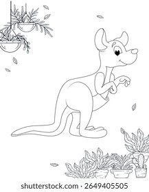 Kangaroo Coloring Page for Kids