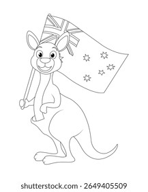 Kangaroo Coloring Page for Kids