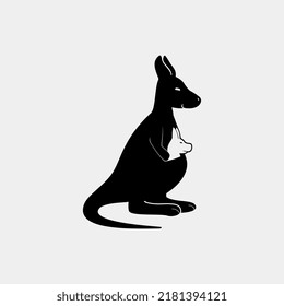 kangaroo company name silhouette logo