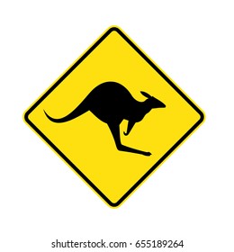 Kangaroo Crossing Sign