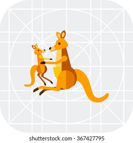 Kangaroo and cub