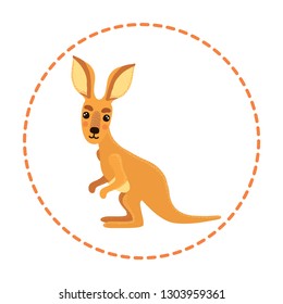 Kangaroo cute animal character vector illustration