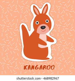 Kangaroo : Cute Animal Set :  Vector Illustration