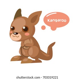 kangaroo cute cartoon design, vector illustration.