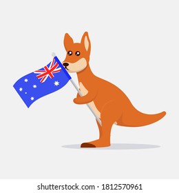 Kangaroo cute mascot logo design illustration