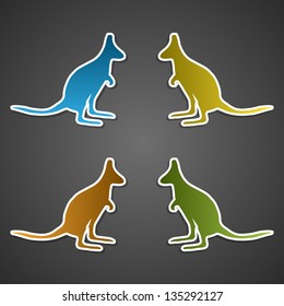 Kangaroo in different colors