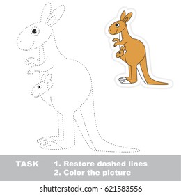 Kangaroo. Dot to dot educational game for kids.