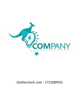 KANGAROO WITH ELECTRIC  LIGHTS VECTOR LOGO