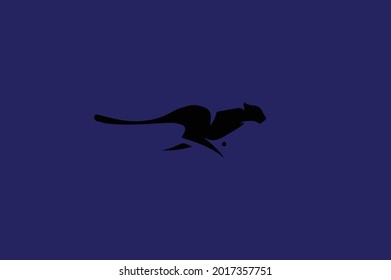 Kangaroo elegant logo with initials for company -vector